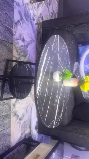 Double Layer Faux Marble Center Table