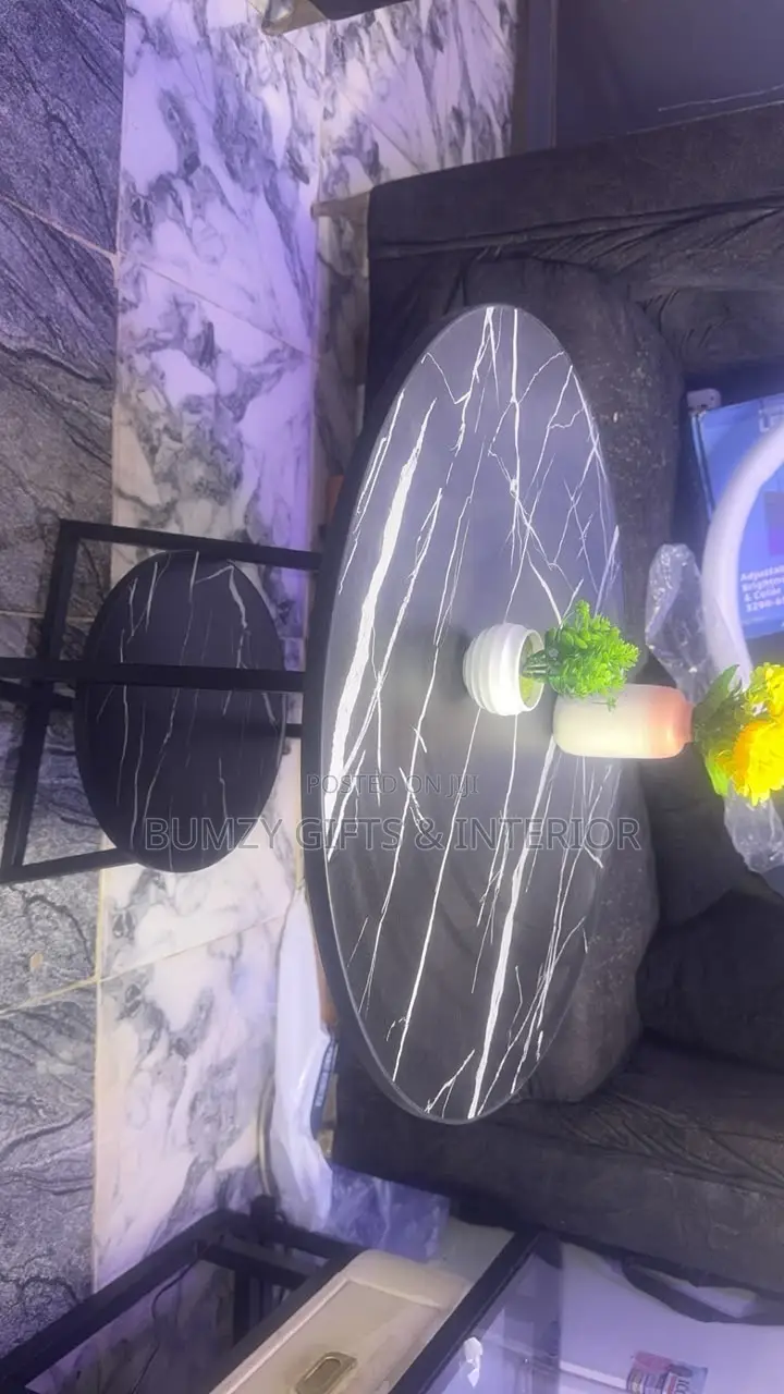 Double Layer Faux Marble Center Table