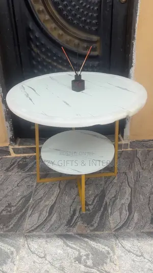 Double Layer Faux Marble Center Table