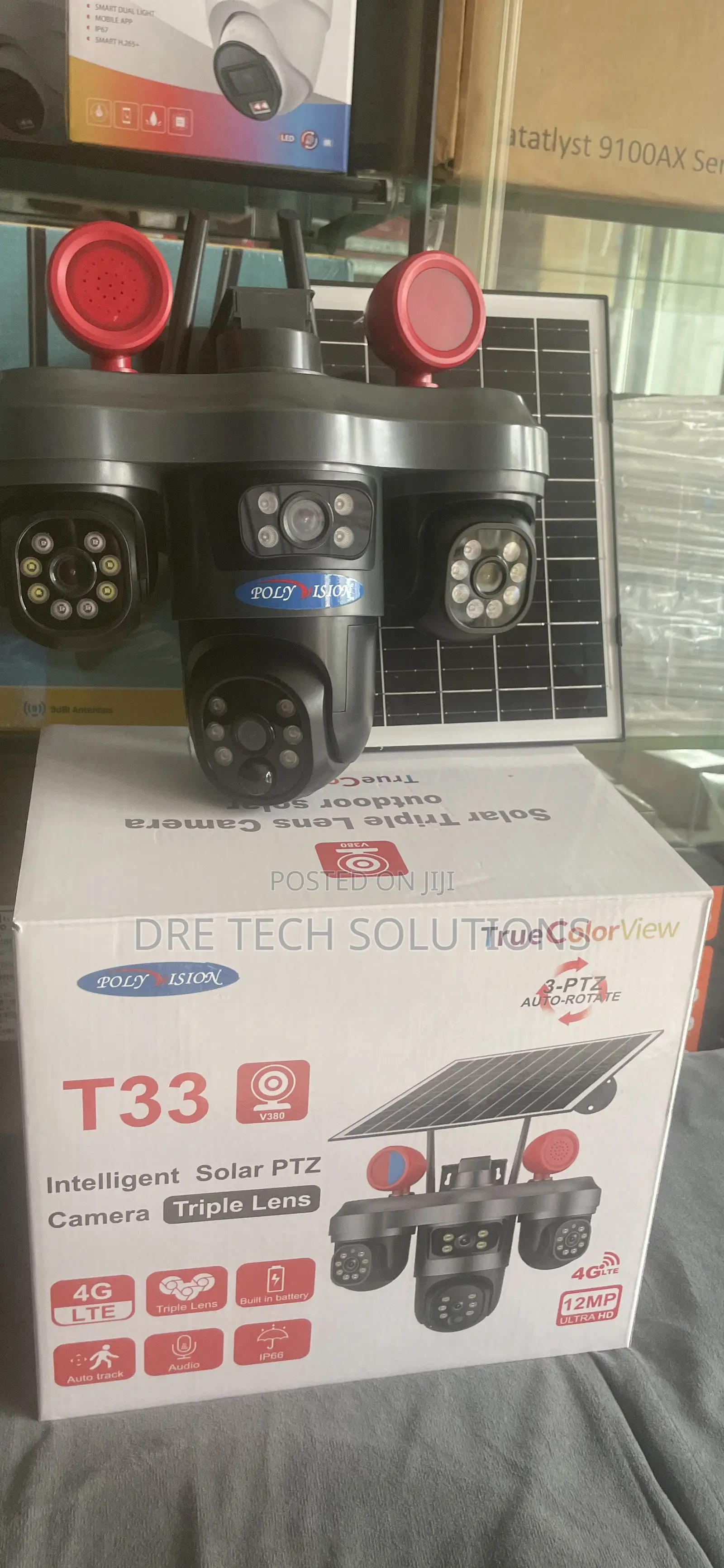Triple Lens Solar CCTV