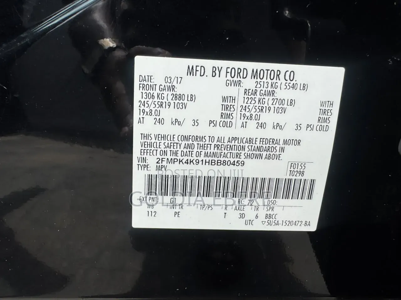 Ford Edge 2017 Black