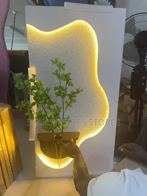 Luxury Led Wavy Wall Art With Flower Vase - 3d Wall Decor 60by120cm