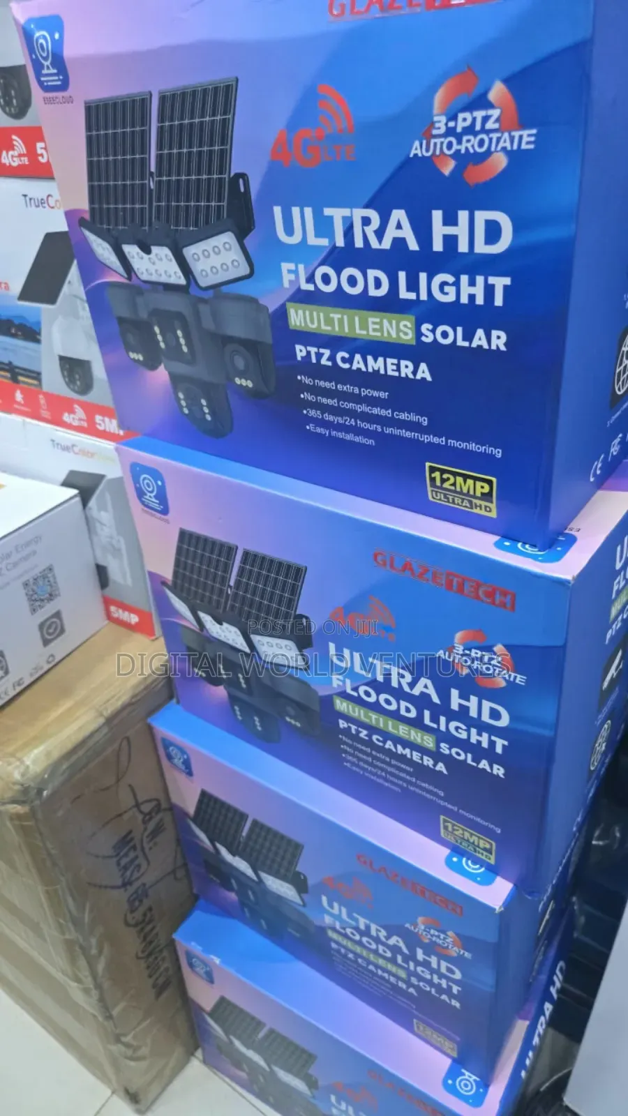 Flood Light 3 Lens Ubox Solar PTZ Camera
