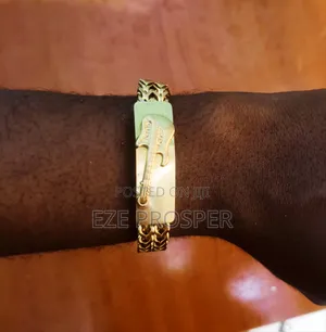 Men's Gold Guitar Hand Bracelet – Stainless Steel Double Franco Chain