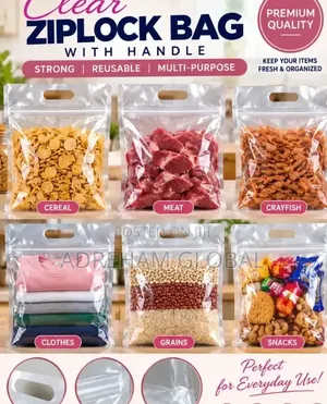 12pc Reusable Flat Bottom Gusset Ziplock Storage/Packaging Bag,30*20cm
