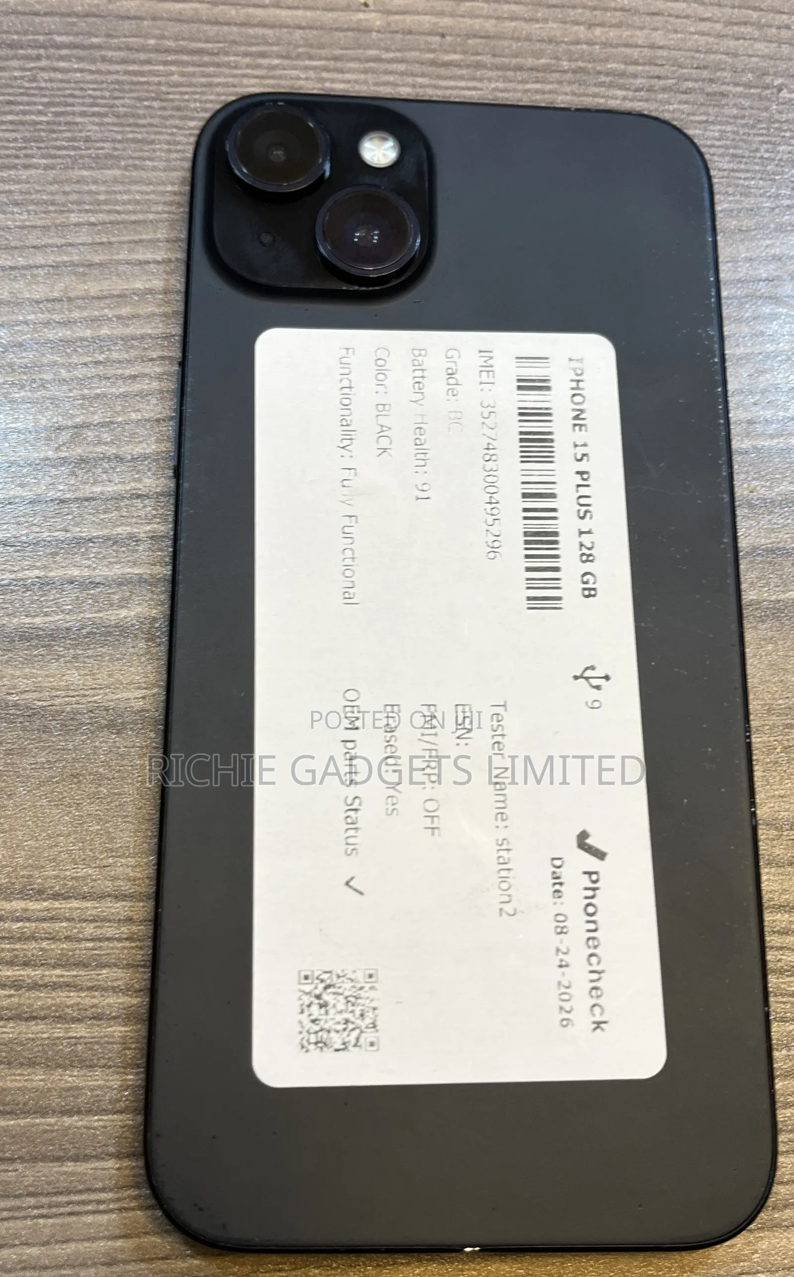 Apple iPhone 15 Plus 128 GB Black