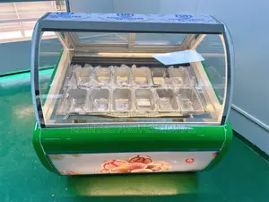 Commercial Gelato & Ice Cream Display Freezer – Curved Glass Showcase