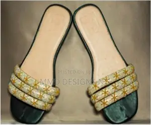 MMD Midnight Shine Women's Embellished Slides Size 38