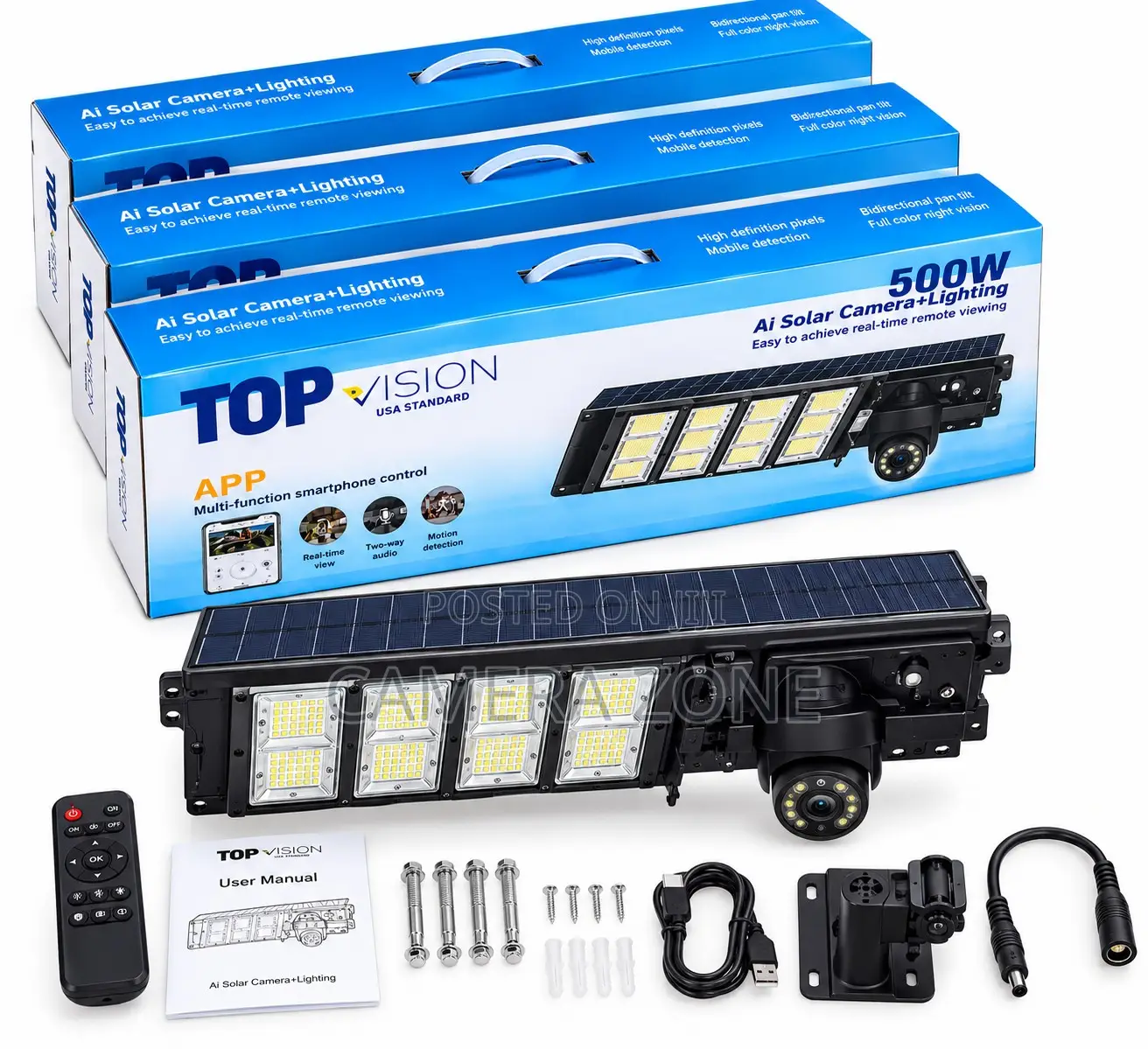 Top Vision Ai Solar Light + CCTV Camera.