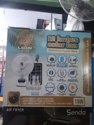 LION  ELECTRIC Solar Table Top Fan 12 Inches