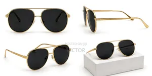 Rich Aunty Luxury Gold Aviator Sunglasses - Black Lens UV400 Baddie