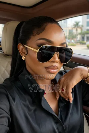 Rich Aunty Luxury Gold Aviator Sunglasses - Black Lens UV400 Baddie