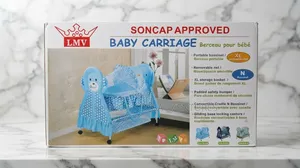 LMV Portable Baby Carriage & Bassinet With XL Storage Basket