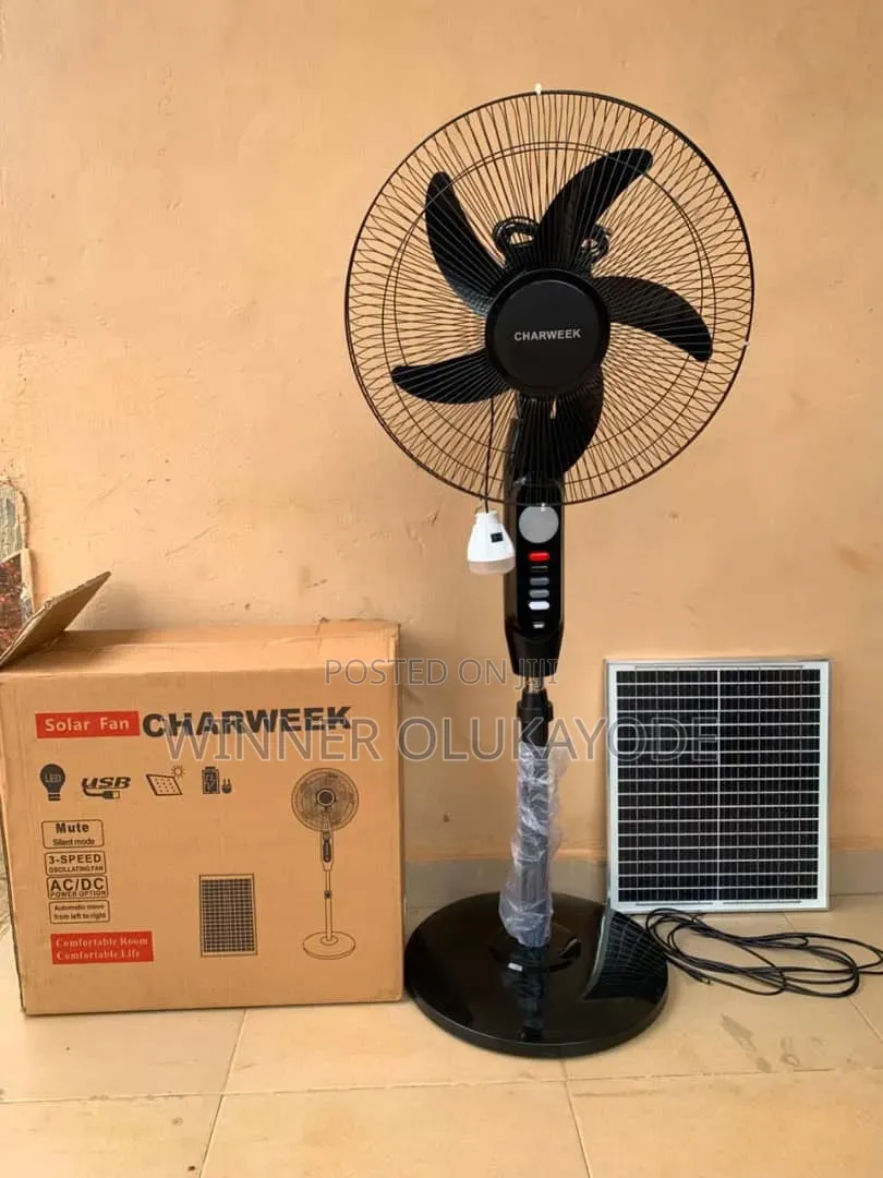 Solar and Electric Rechargeable Fan