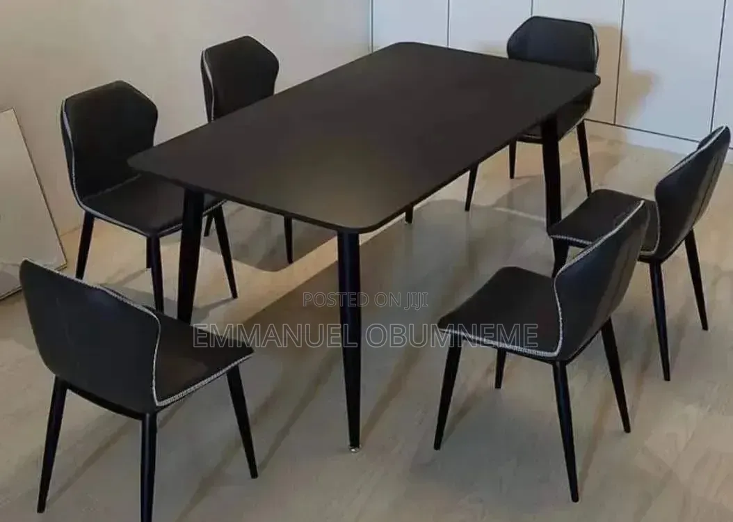 Ceramic Top Dining Table With Leather Chairs