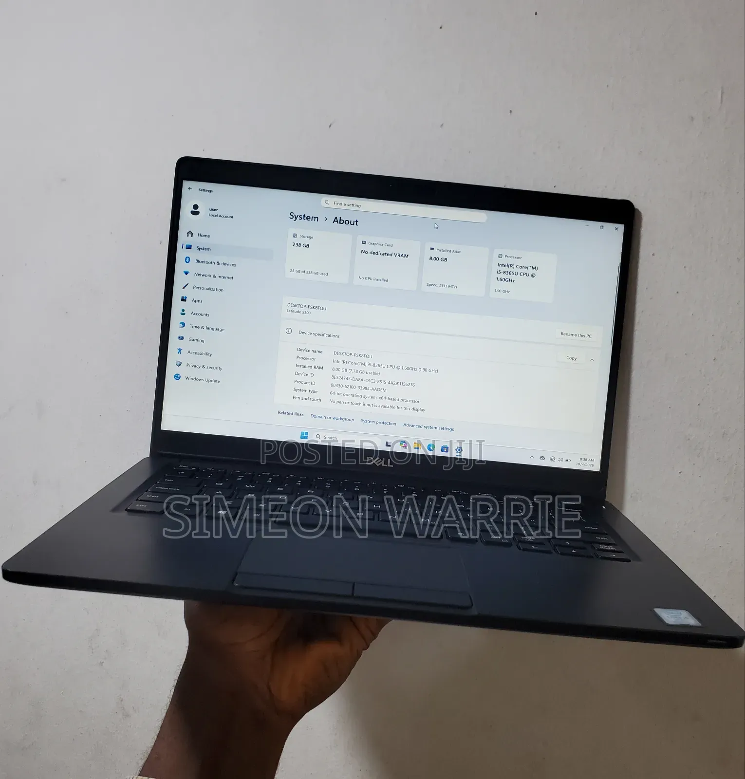 Laptop Dell Latitude 5300 8GB Intel Core i5 SSD 256GB