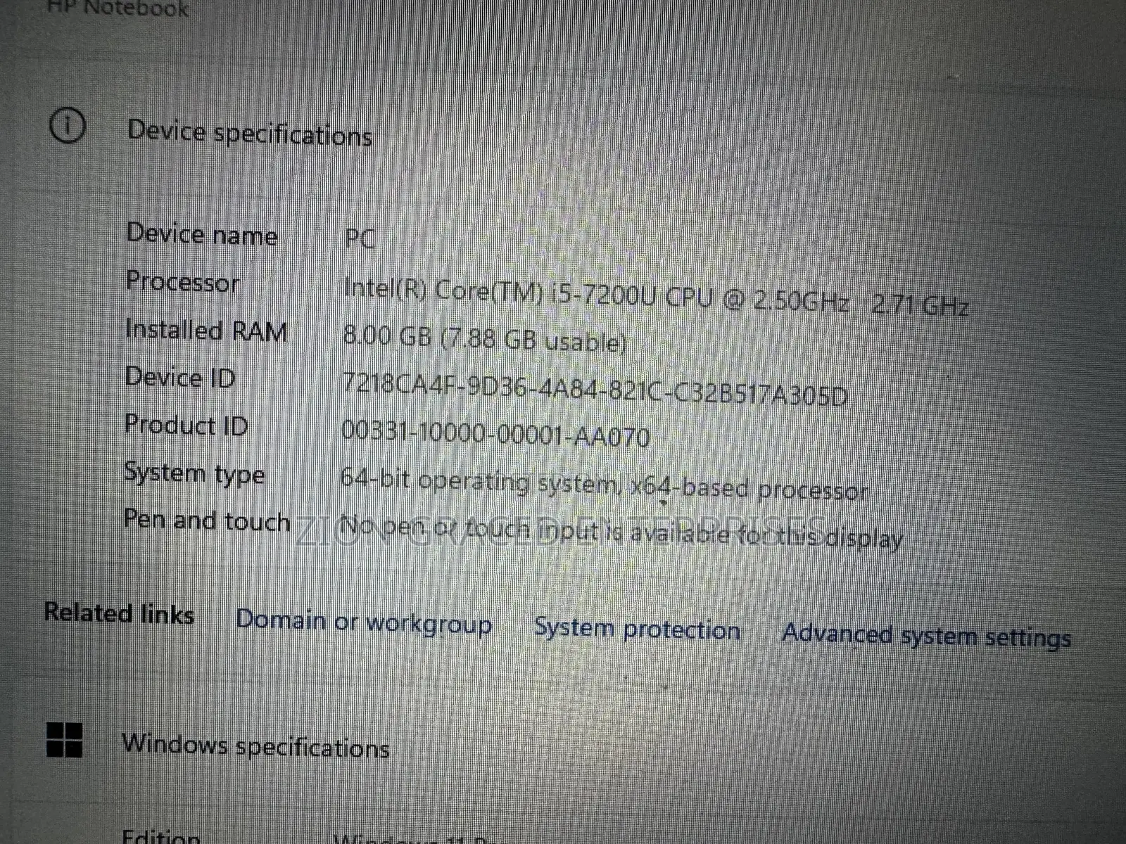 Laptop HP 250 G6 8GB Intel Core i5 SSD 256GB