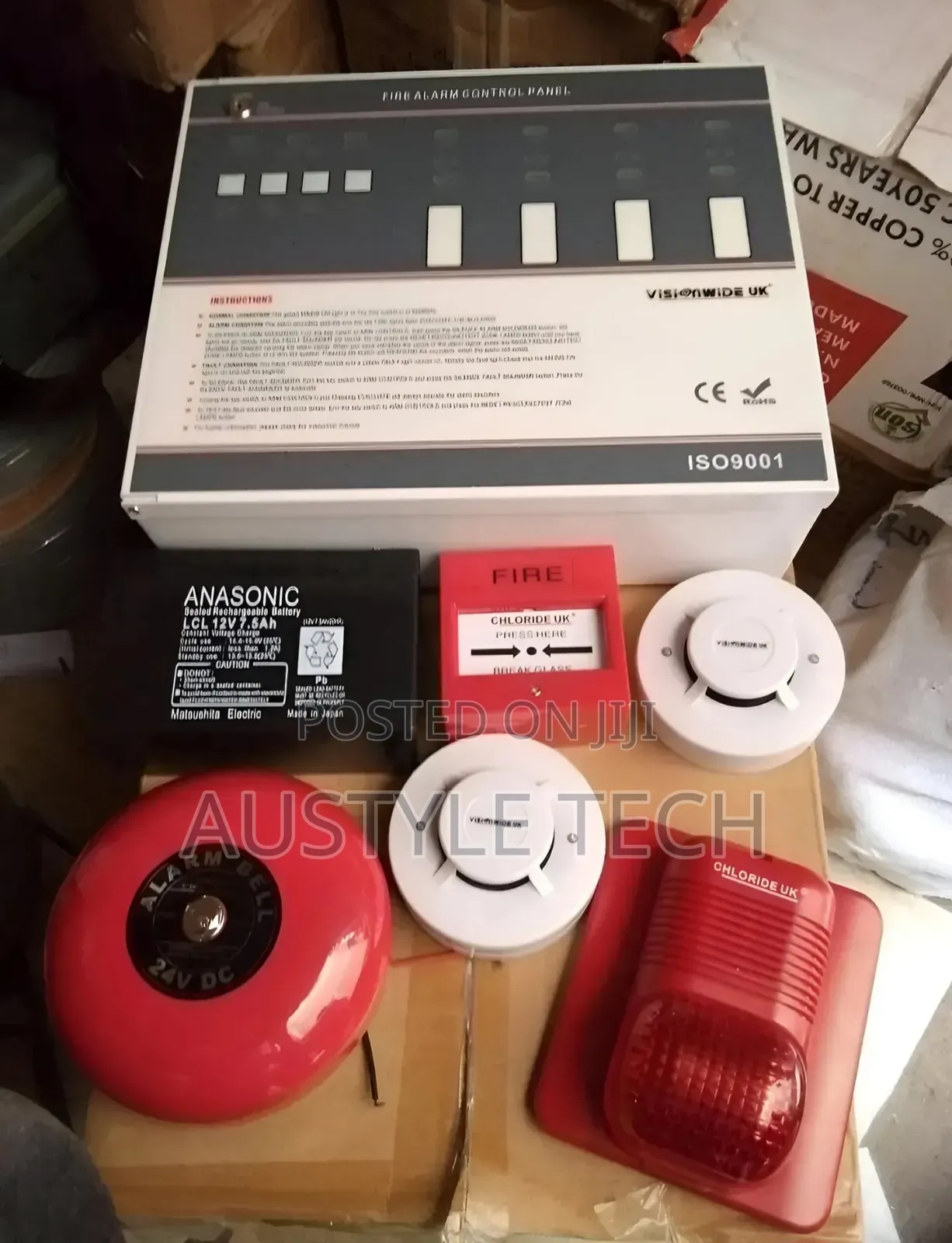 Hikvision Fire Alarm Kit, 4zone, Detector, Call Point, Bell & Flasher