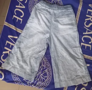 Light Blue Relaxed-Fit Lightweight Cotton Trousers
