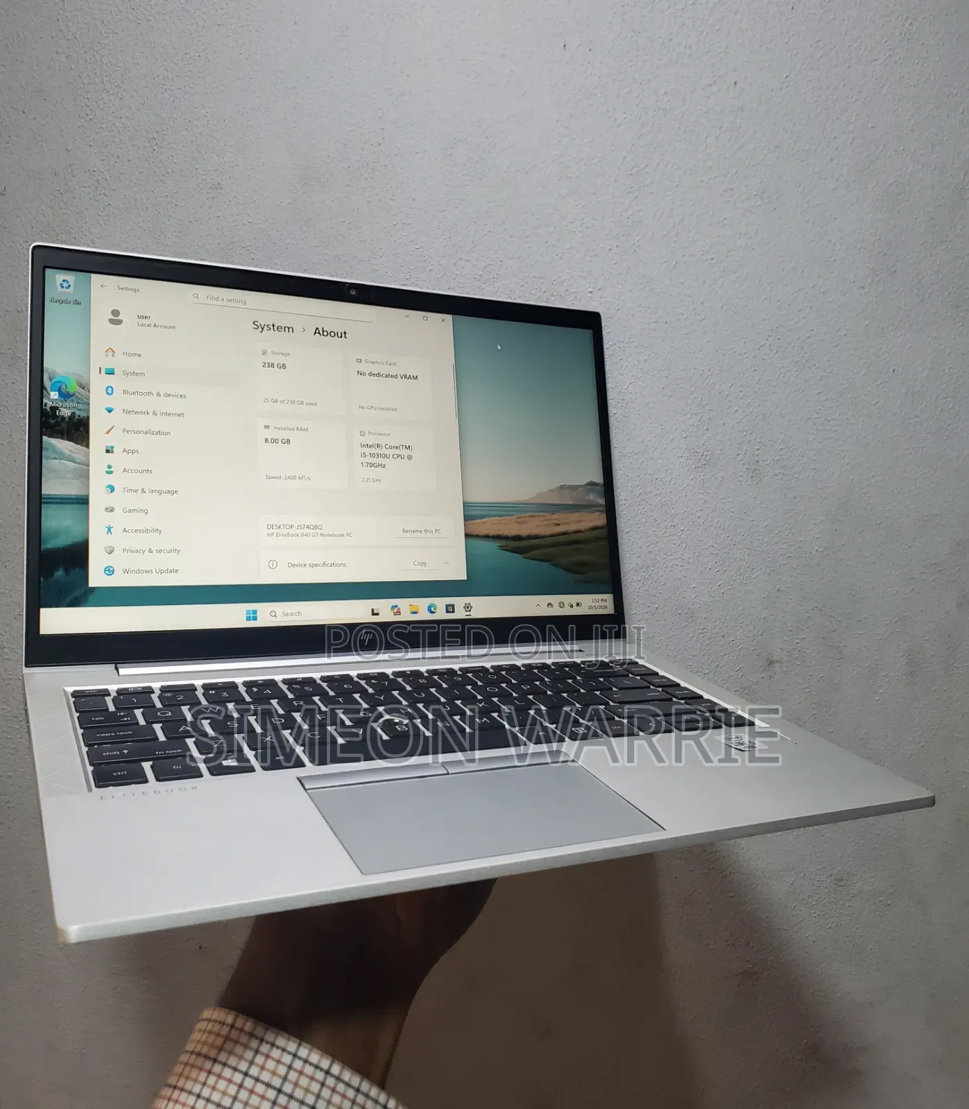 Laptop HP EliteBook 840 G7 8GB Intel Core i5 SSD 256GB