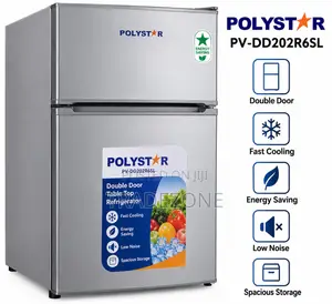 Polystar Double Door Table Top Refrigerator PV-DD202R6SL