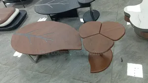 Modern Wooden 2-Piece Center Table Set