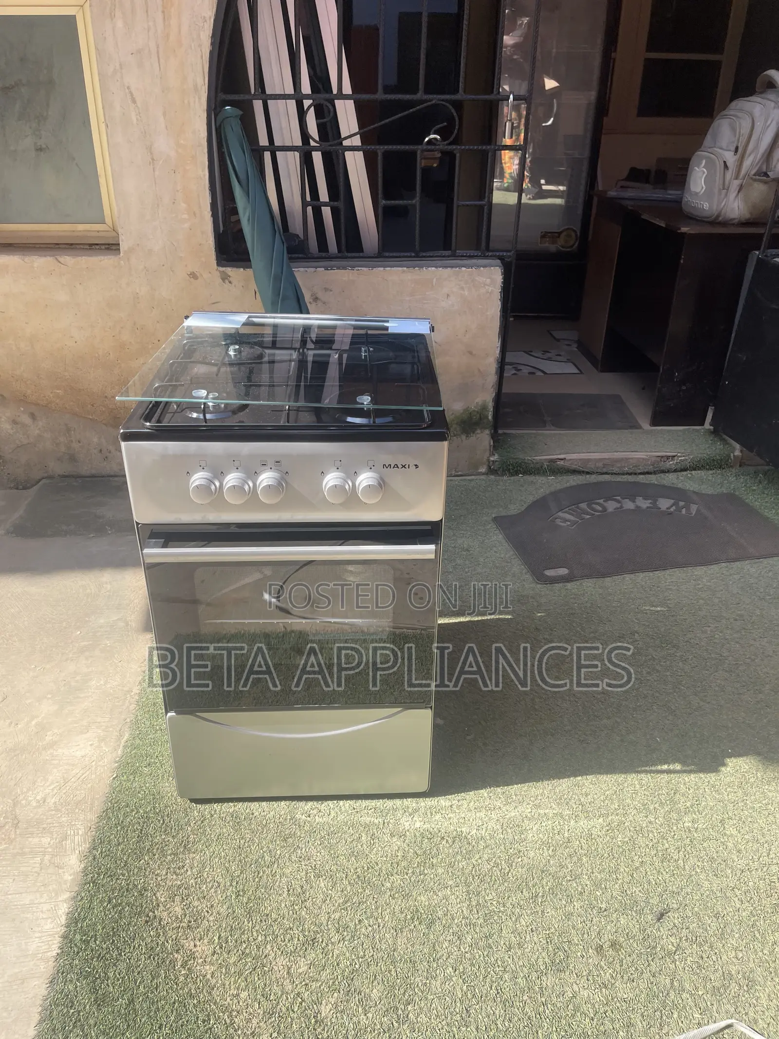 Maxi 4-Burner Kitchen Gas Cooker – Grey