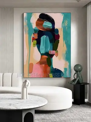 Abstract Oil Painting on a Rough Canvas Material Print Art Decor