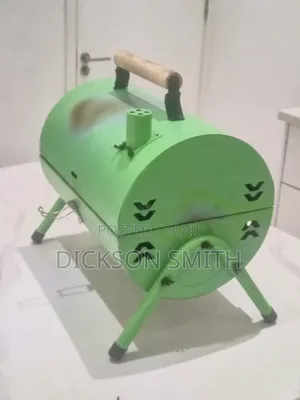Mini Portable Barrel Charcoal Grill — Used Once.