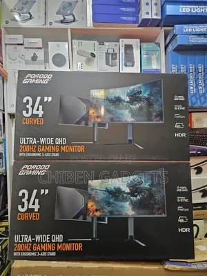 PORODO Gaming Ultra Wide QHD 200Hz Gaming Monitor With Ergonomic 3-Axi