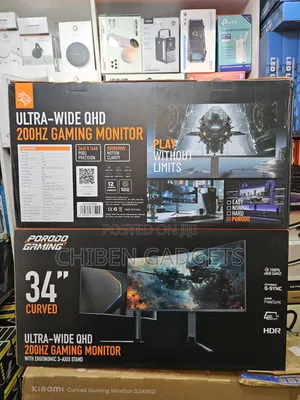 PORODO Gaming Ultra Wide QHD 200Hz Gaming Monitor With Ergonomic 3-Axi