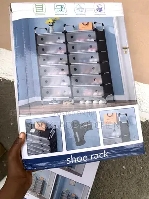 2 Compartments 7Layers Shoe Rack With Cover