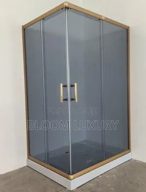 Matte Gold Framed Shower Enclosure 120x90cm