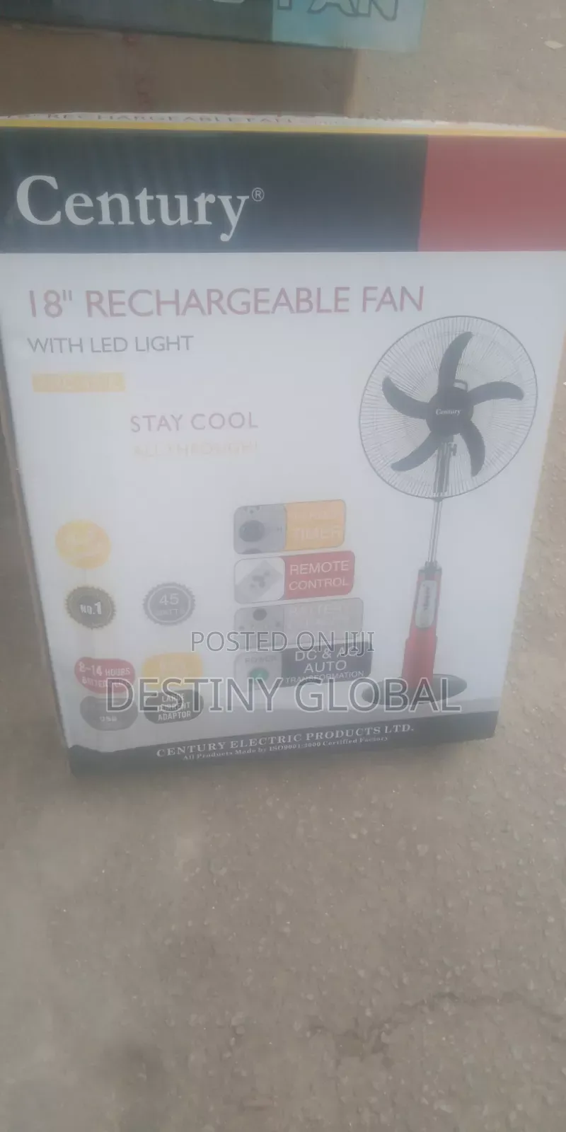 18" Rechargeable Fan