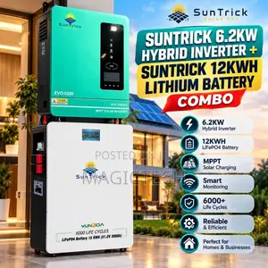 Suntrick 6.2kva 48v Hybrid Inverter + 15kwh 48v Lithium Battery Combo