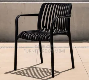 Heavy-Duty Plastic Cafe Chairs With Armrest - Stackable Garden Chair