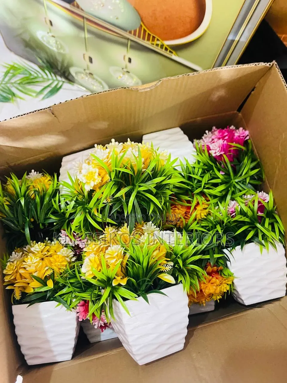 Mini Artificial Flower Pot for TV Stand & Office Tables