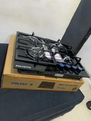 Polystar 4 Burner Gas Cooker Built Into Kitchen Counter