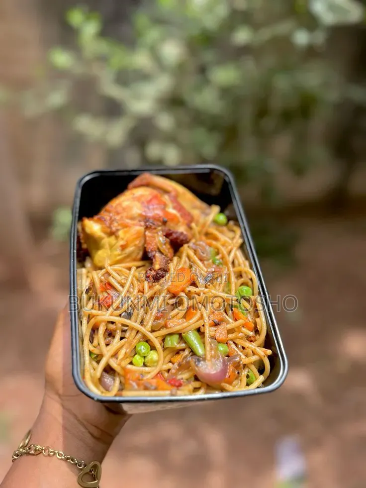 Hot Stir Fried Spaghetti With Chicken Mowe Delivery Call