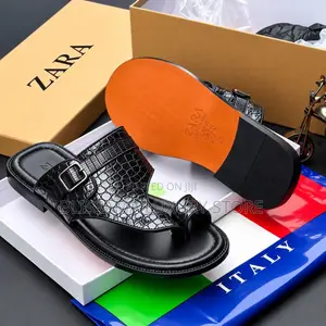 Zara Premium Luxury Men Leather Slippers –Comfortable, Durable/Stylish