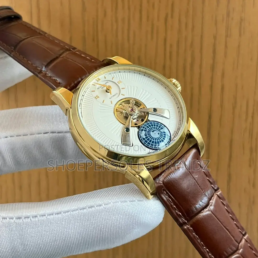 Patek Philippe Automatic Tourbillon-Style Watch | Leather Strap
