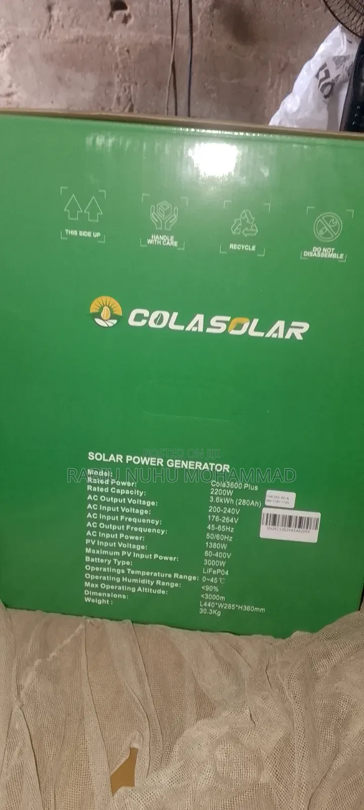 Solar Generator Cola 3600 Plus