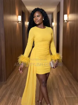 Sunset Drape Feather Dress