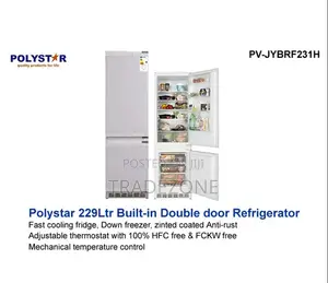 Polystar 229 Liters Built-in Bottom Mount & Standalone Refrigerator