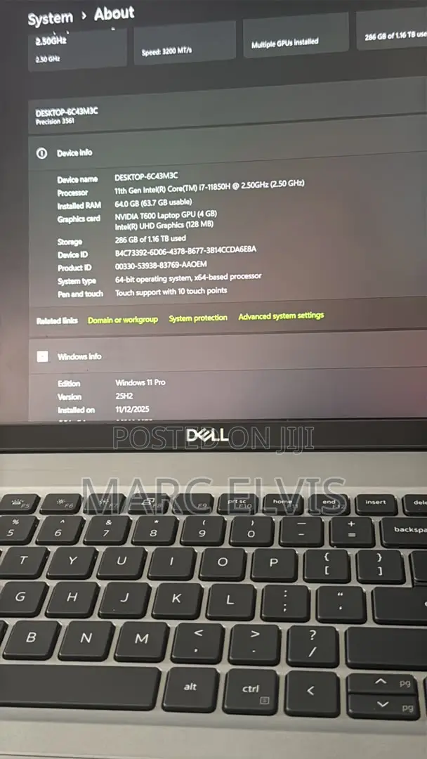 Laptop Dell Precision 3561 64GB Intel Core i7 SSD 1T