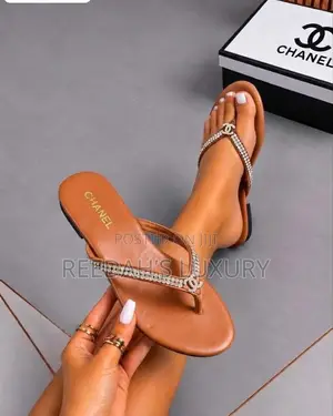 Channel Rhinestone Slippers