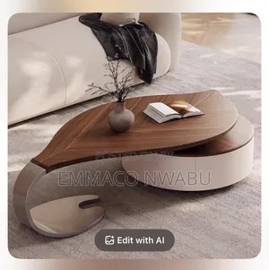 Luxury Leaf Shaped Wooden Coffee Table