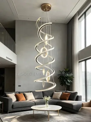  Modern Luxury Spiral LED Chandelier – Elegant Statement Light