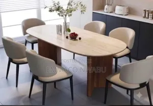 Oval 6 - Seater Mable Dinning Set