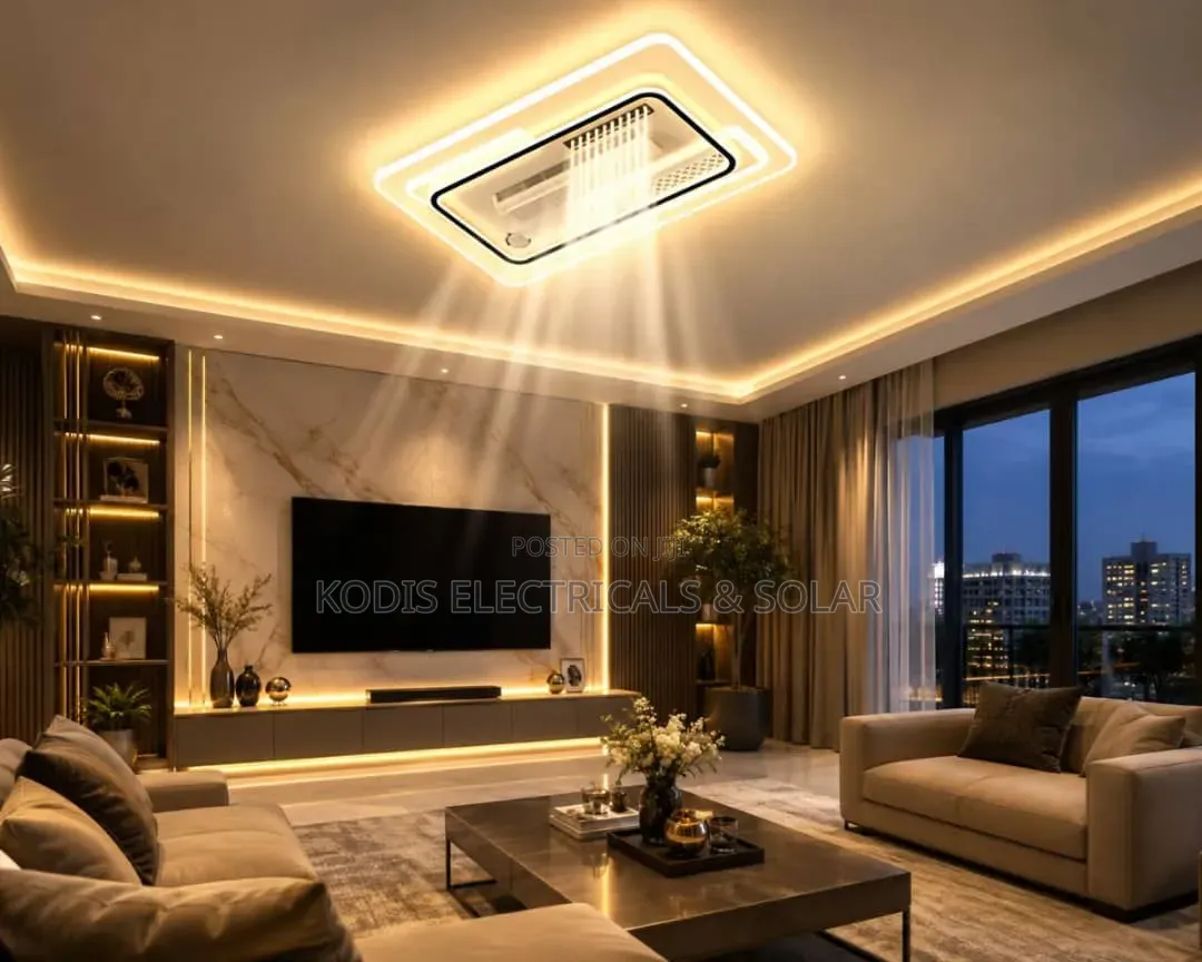 Luxury Bladeless Fan Chandelier Lighting.